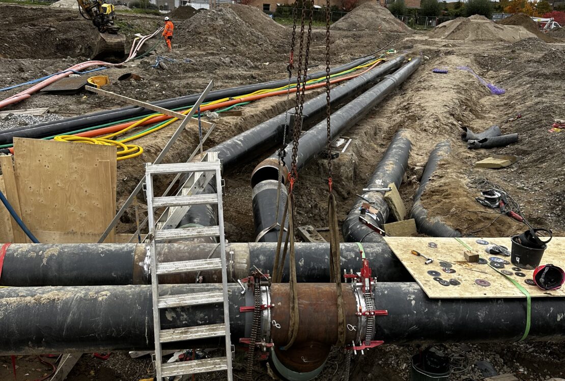 Piping installation – branch connection fitted but not yet welded on industrial pipeline